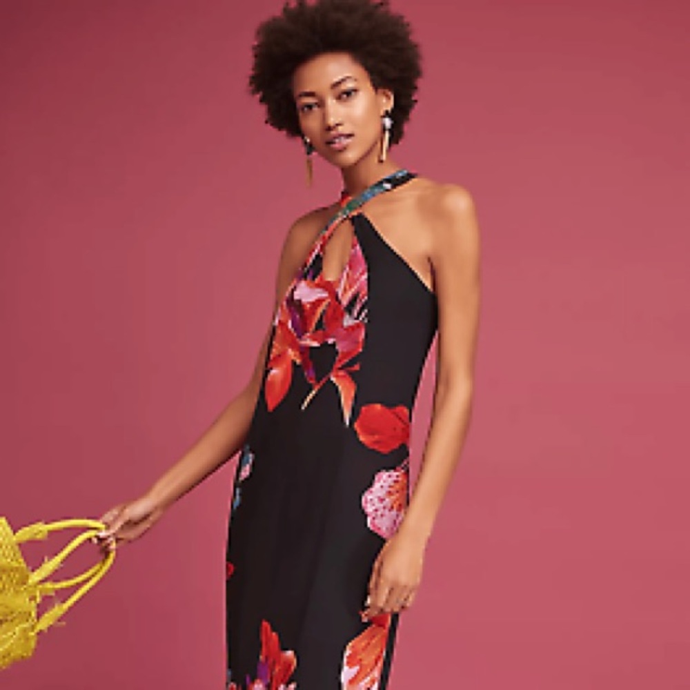 Anthropologie Maeve Cayman Silk Maxi Dress
